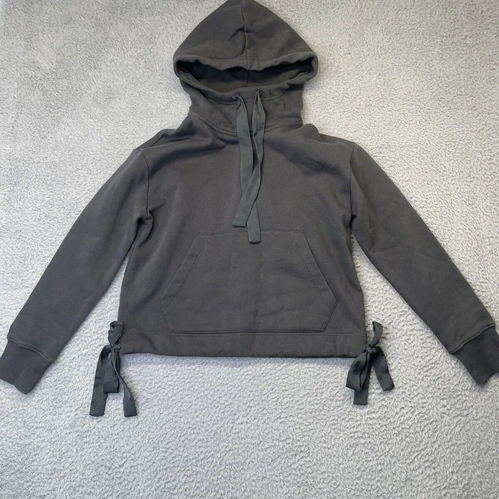 Banana Republic Hoodie Womens Small Gray Sweatshirt Cropped Mock Neck Sw…